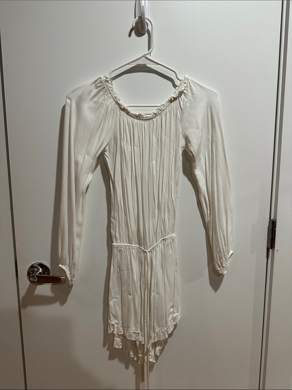 John Galt Cream Long Sleeve Romper